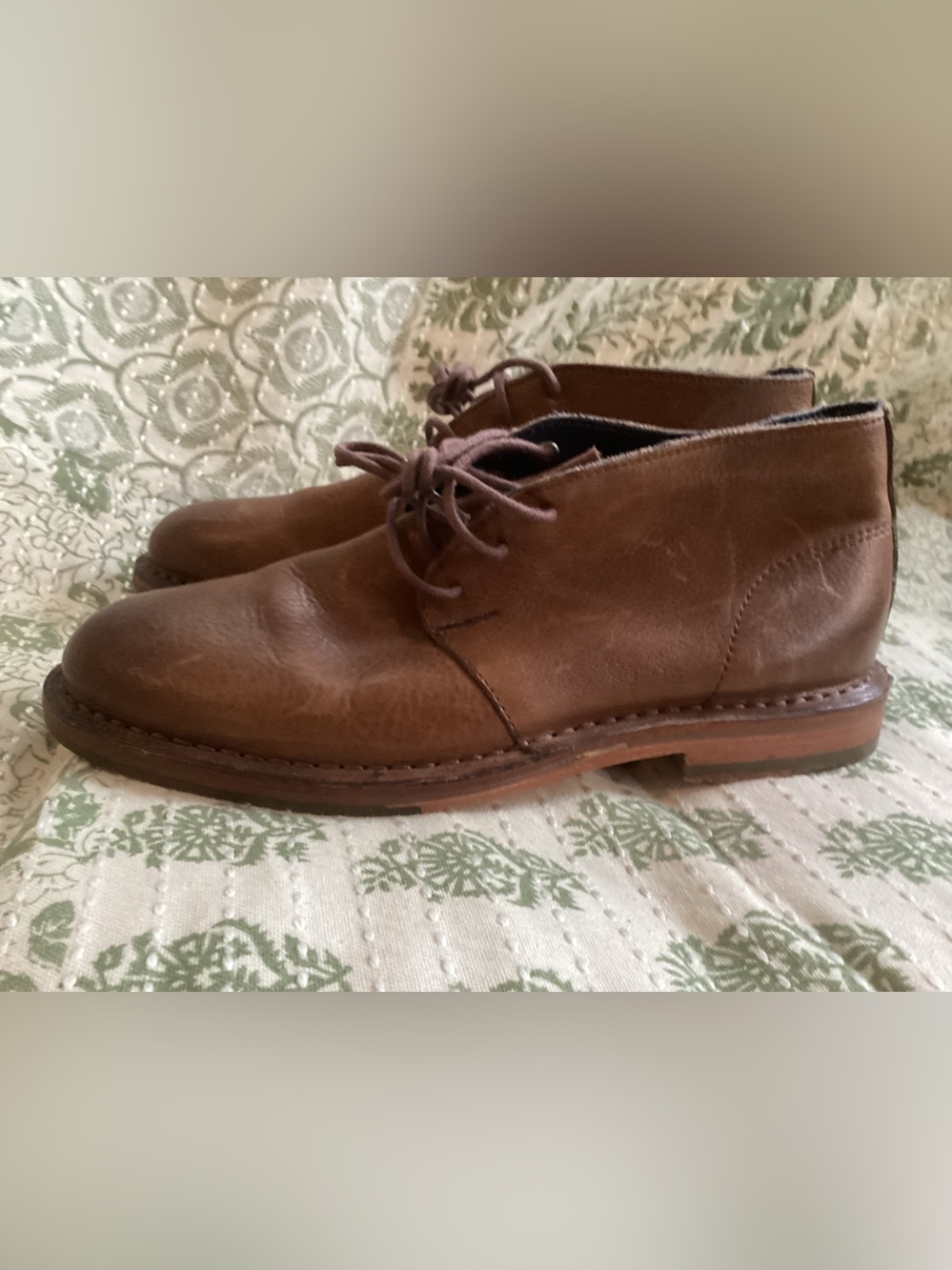 Cole Haan Men's Brown Leather Lace-Up Chukka Boots